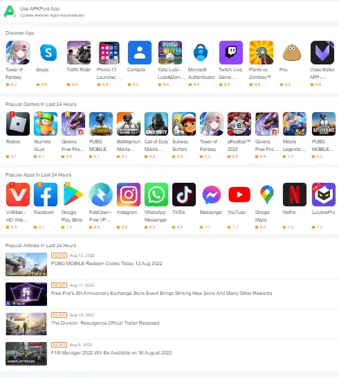 APKPure - Best Website to Download Cracked App for Android