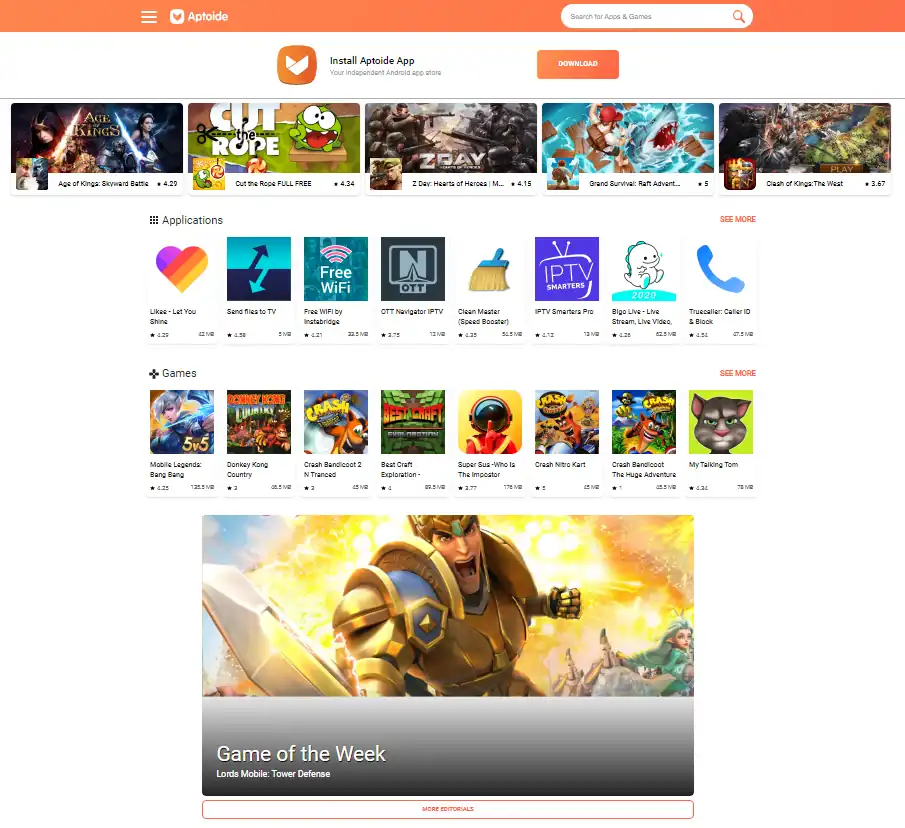 Aptoid - Best Website to Download Cracked App for Android