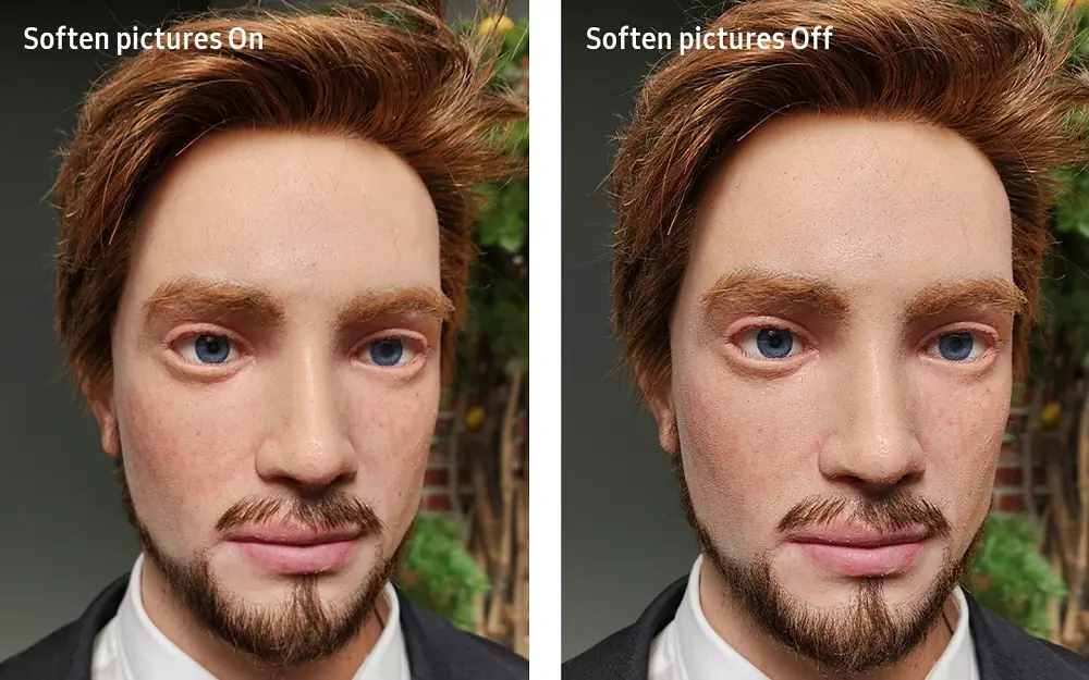 Photos can have their rough edges and textures softened by activating this setting.