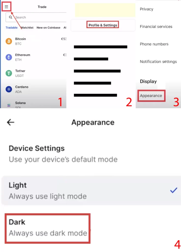 Enable-Dark-Mode-On-Coinbase-App