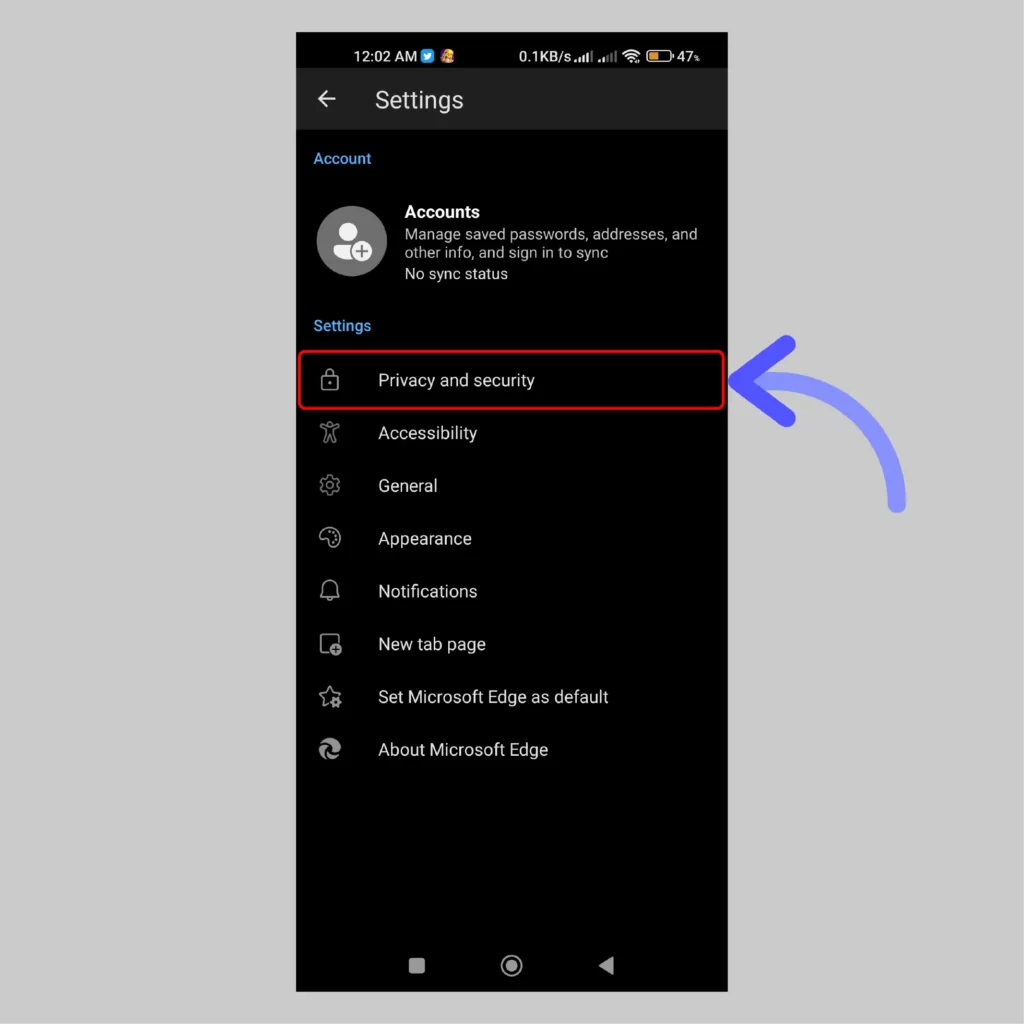 How to Clear Browser Cache on Microsoft Edge Choose-the-very-first-option-which-says-Clear-Browsing-Data-on-Microsoft-Edge-on-Android-Smartphone