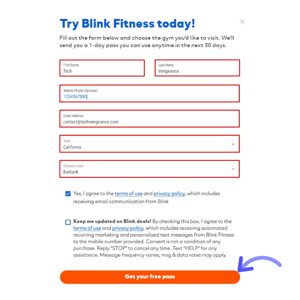 How to Get Blink Fitness Premium Pass for Free Fill-out-important-Blink-Fitness-account-detaisl-to-get-your-free-pass