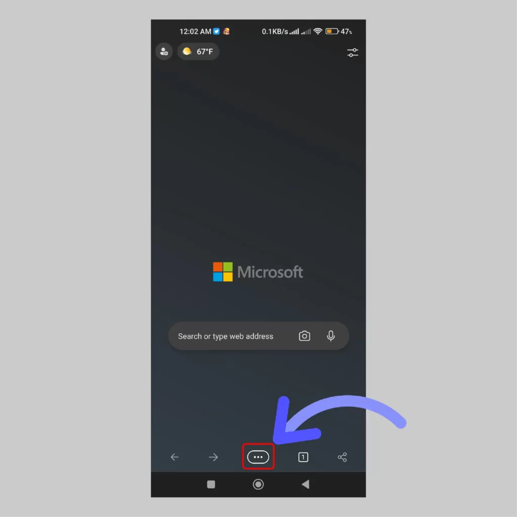 How to Clear Browser Cache on Microsoft Edge Tap-on-3-dots-on-Microsoft-Edge-on-Android-Smartphone