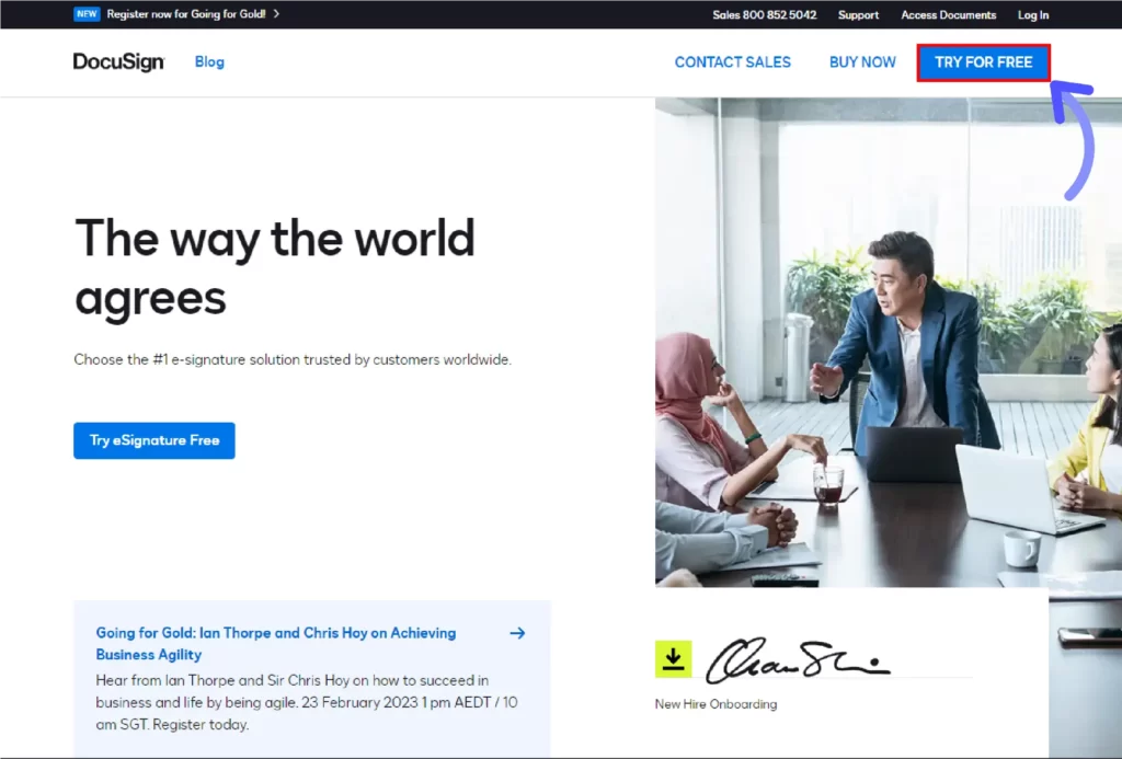 How to Get DocuSign eSignature Free Trial Click-on-the-Try-for-Free-button-to-get-started-with-DocuSign-eSignature- Free-Trial