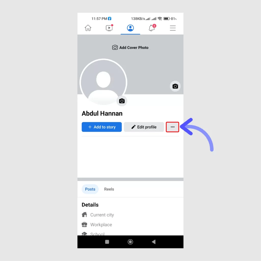 Tap-on-the-3-horizental-dots-to-reveal-Facebook-Profile-Settings