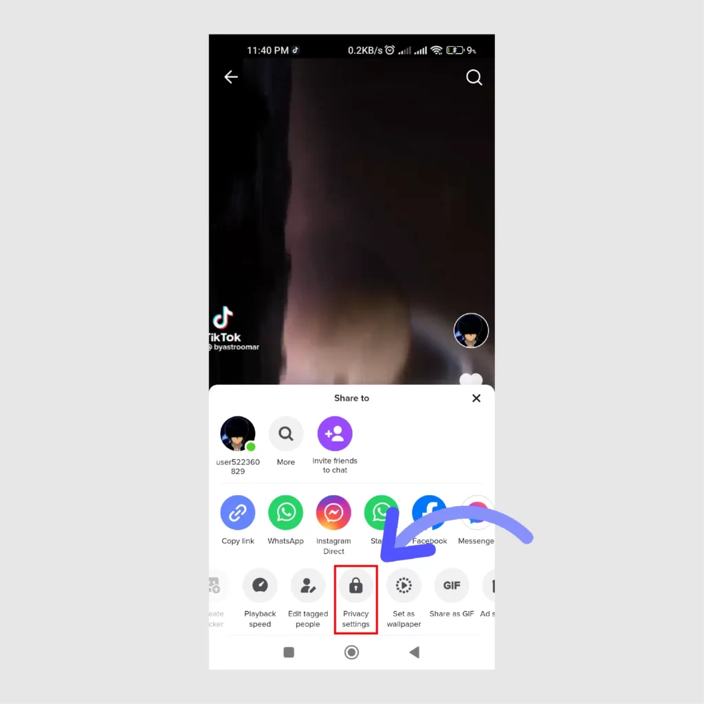 Easy Ways to Limit Comments on TikTok App Scroll-to-the-left-side-and-find-out-the-option-Privacy-Settings
