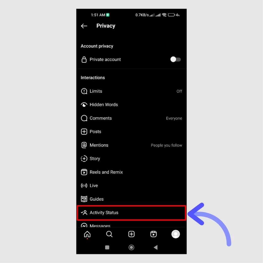 How to make yourself appear offline on Instagram Seek-for-Activity-Status-in-the-Instagram-Privacy-Settings