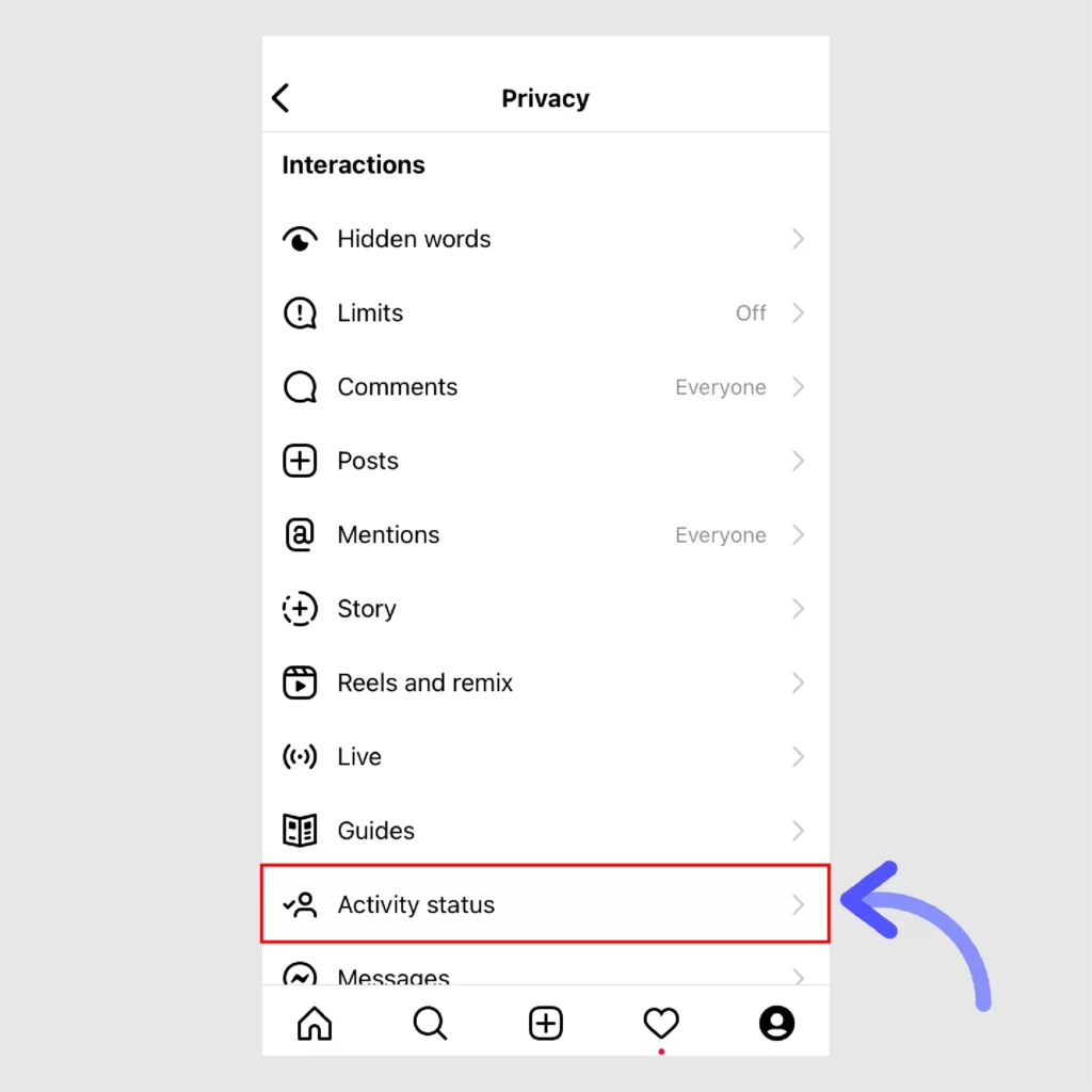 How to make yourself appear offline on Instagram Select-Activity-Status-in-the-Privacy-section