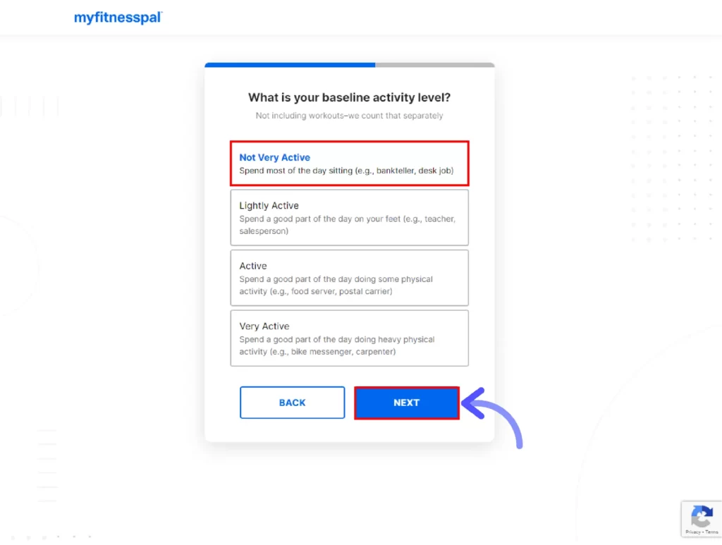 Get MyFitnessPal Premium for Free: MyFitnessPal Free Trial Select-you-daily-workout-activity-and-click-on-the-Next-button