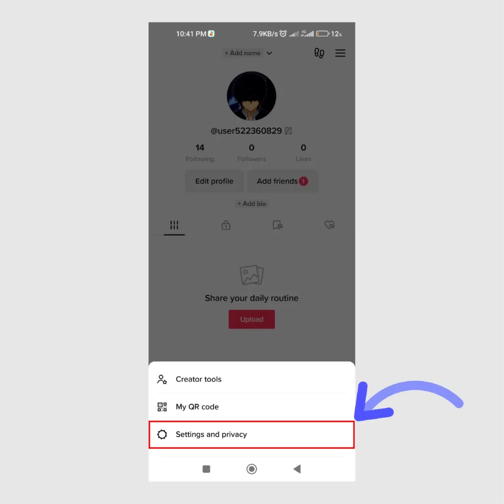 Easy Ways to Limit Comments on TikTok App Tap-on-Settings-and-Privacy