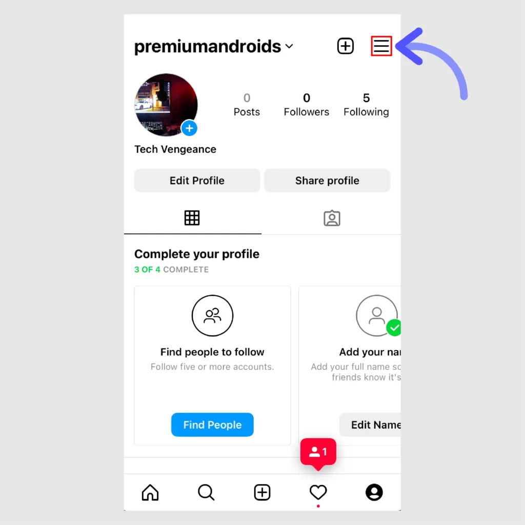 How to make yourself appear offline on Instagram Tap-on-the-hamburger-icon