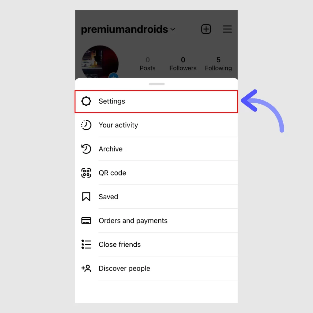 How to make yourself appear offline on Instagram Tap-on-the-settings-option