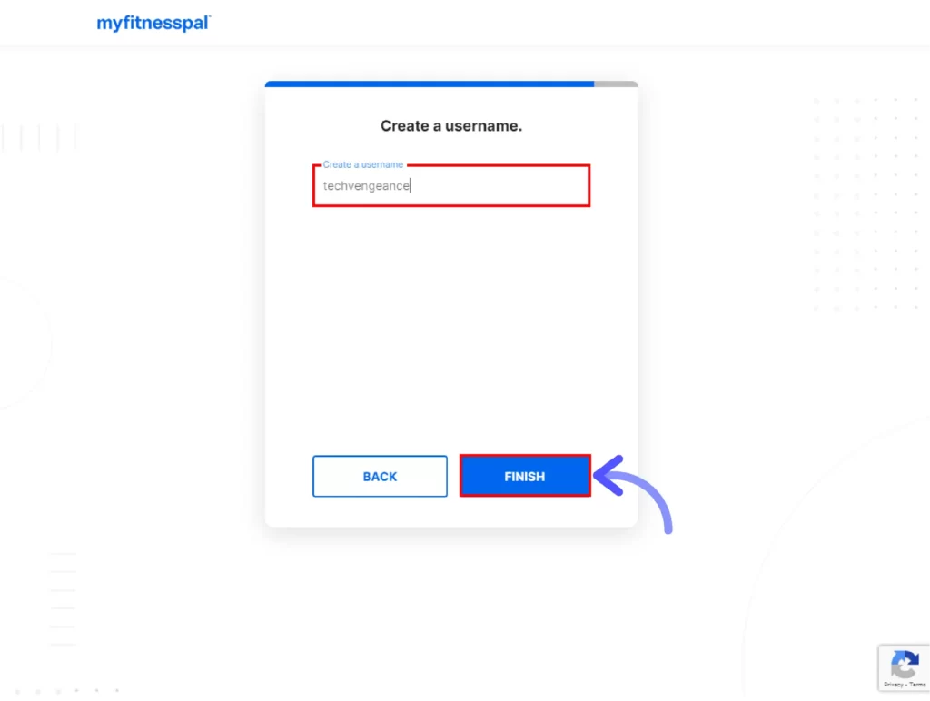 Get MyFitnessPal Premium for Free: MyFitnessPal Free Trial Up-next-type-available-username-for-your-MyFitnessPal-account-anc-click-on-Finish-button