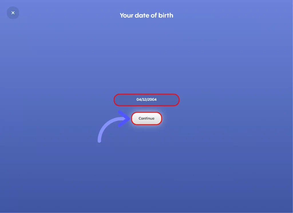 How to Get Replika Pro Free Trial? Select-your-date-of-birth-and-click-on-the-Continue-button