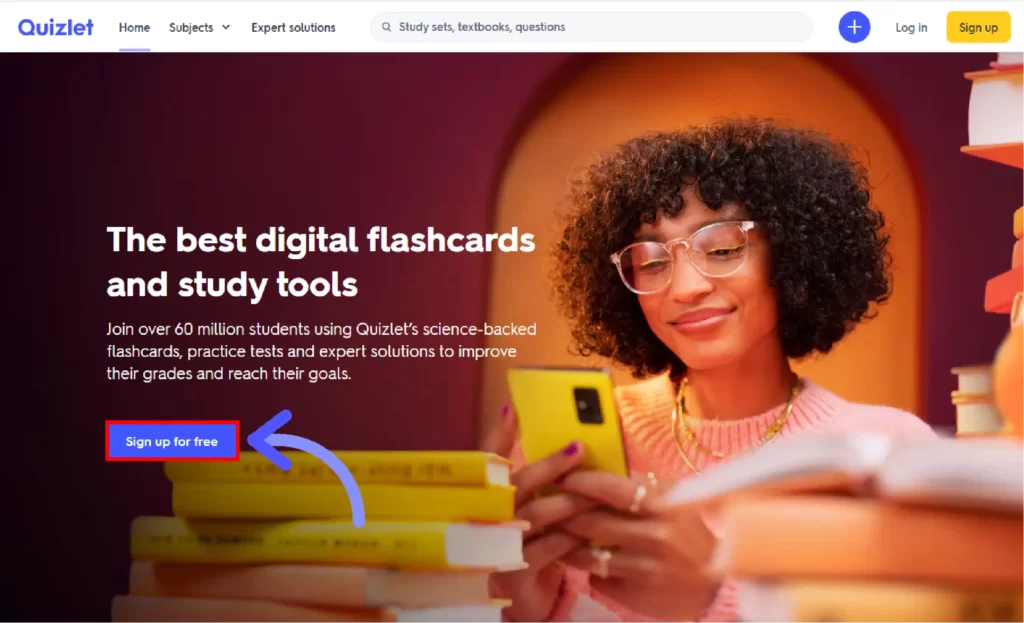 How to Get Quizlet Plus Free Trial Click-on-the-Sign-up-for-Free-button-to-get-started-with-Quizlet-Plus-Free-Trial