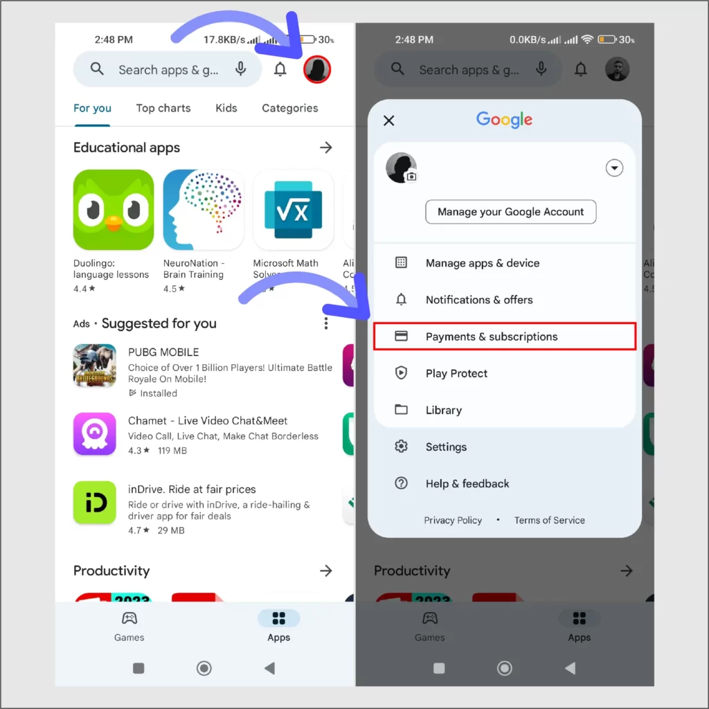 How to Get Univision Now Free Trial? Tap-on-the-Google-Profile-icon