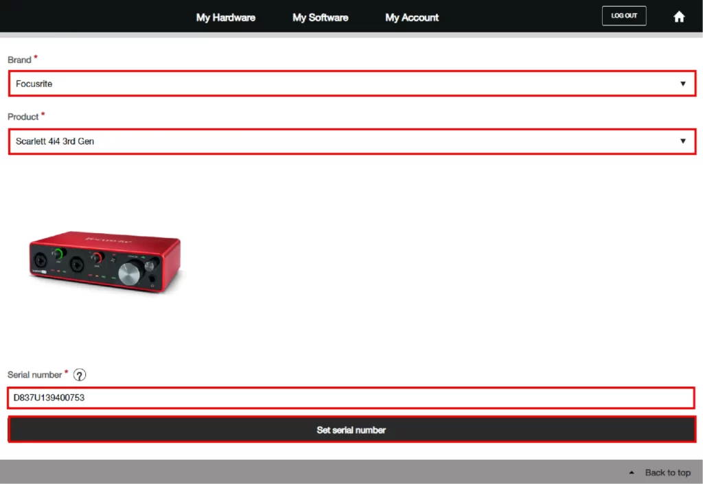 How to Get Splice Sounds Free Trial using Focusrite in 2024? Select the product and type serial number and then click on Set Serial number