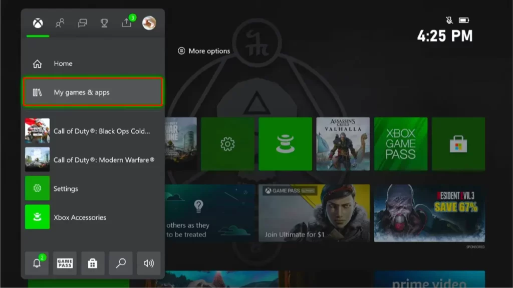 How to Stream Formula 1 on Xbox One, Xbox Series S, & Xbox Series X Select My apps and Games option