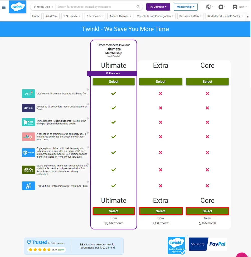 How to Get Twinkl Free Trial? Select the individual plan package for Twinkle