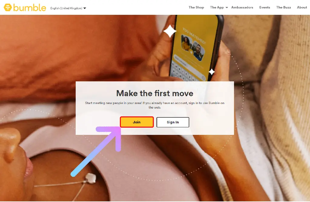 How to Get Bumble Free Trial for 1 Week? Open-the-Bumble-Website-on-your-browser-and-click-on-Join-button-Bumble-Free-Trial