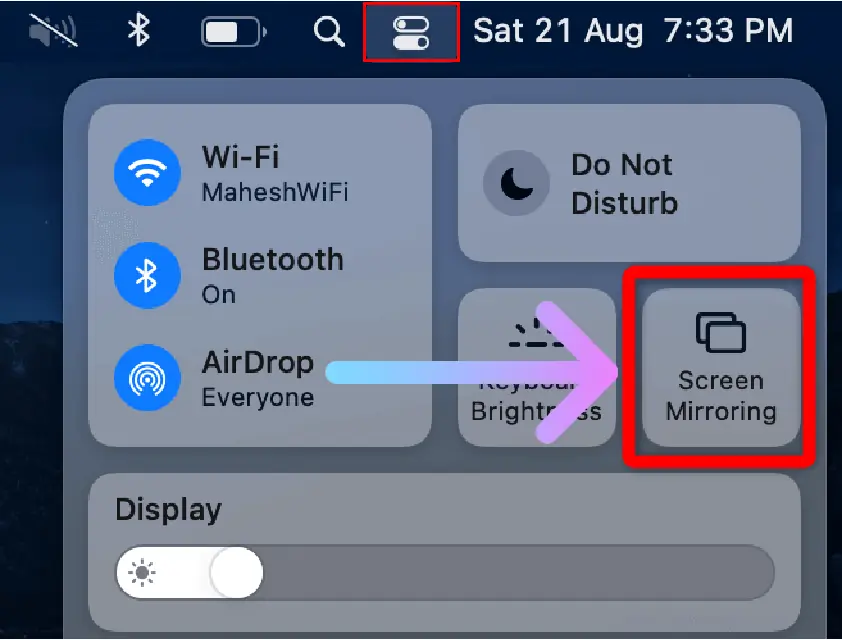 How to Make Skype Video Calls on Roku TV? Select Screen Mirroring option on Mac