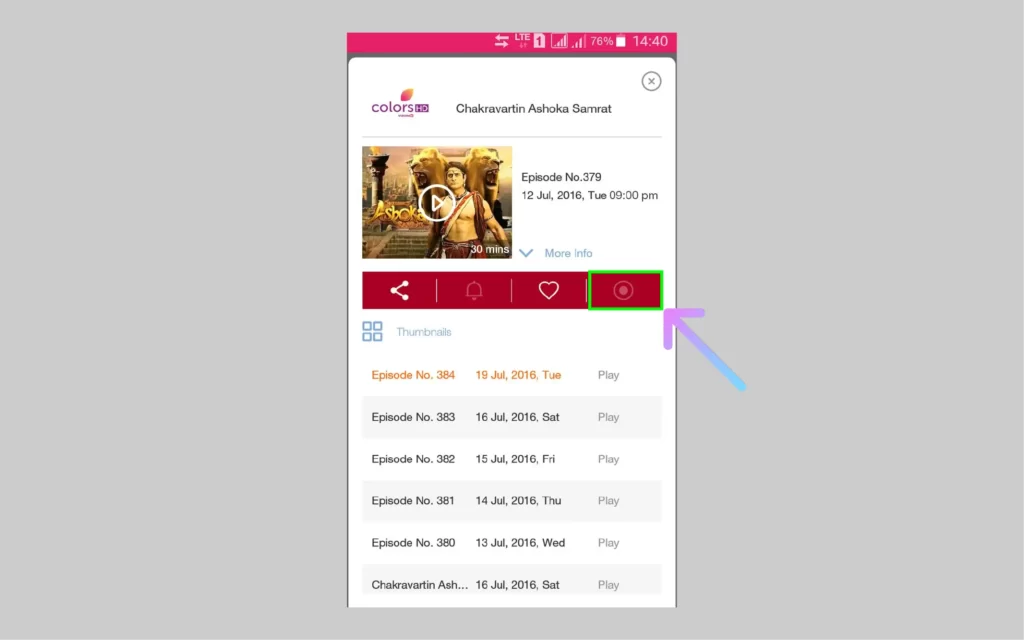How to Record Jio TV Shows & Channels on Jio TV App? Tap on the record option to record and save shows