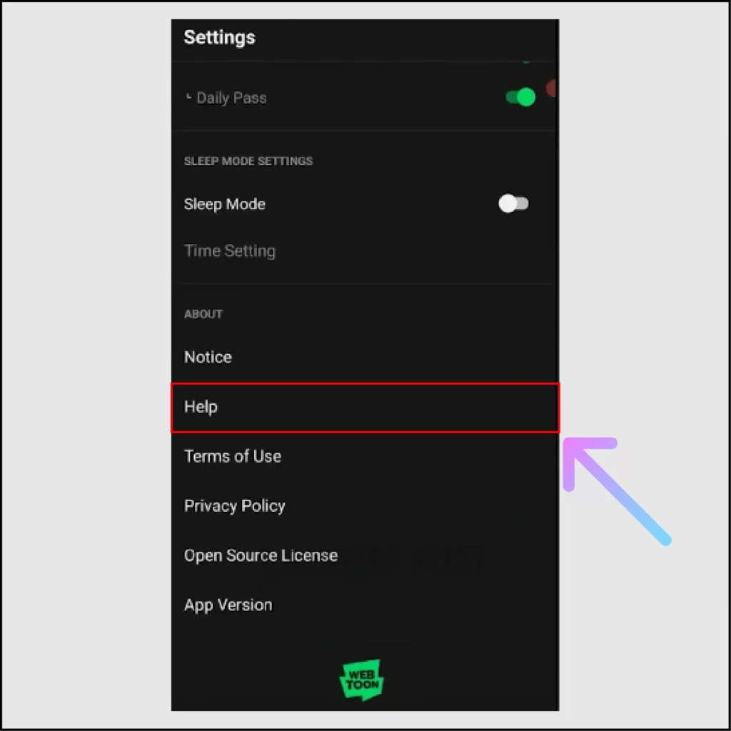 How to Delete Webtoon Account Permanently? Then click on the Help option