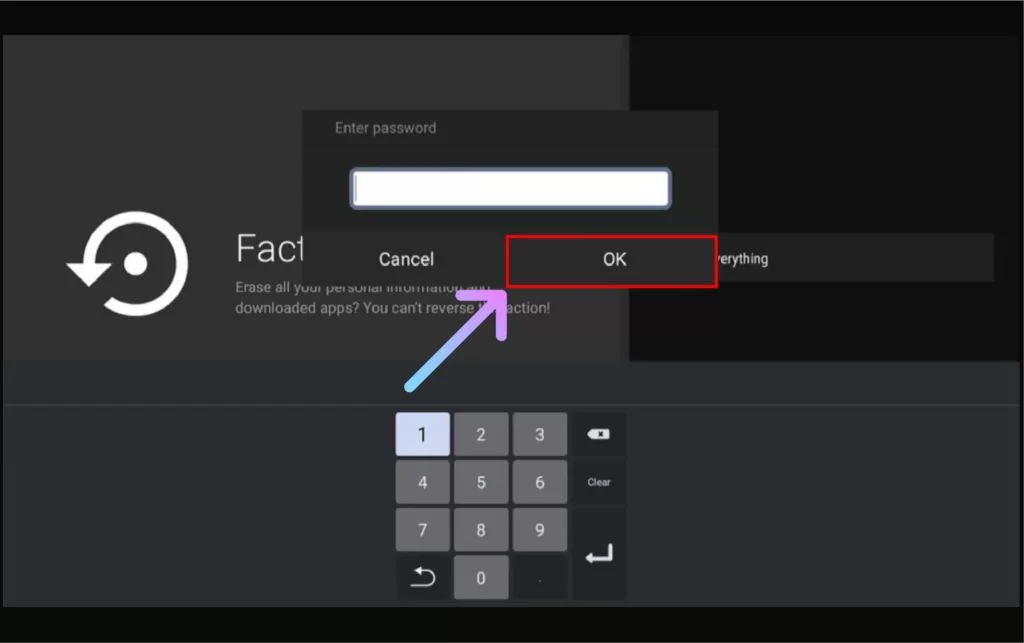 How to Reset JVC TV to Factory Default Settings 2024? Enter your JVC TV Passcode and Select OK option