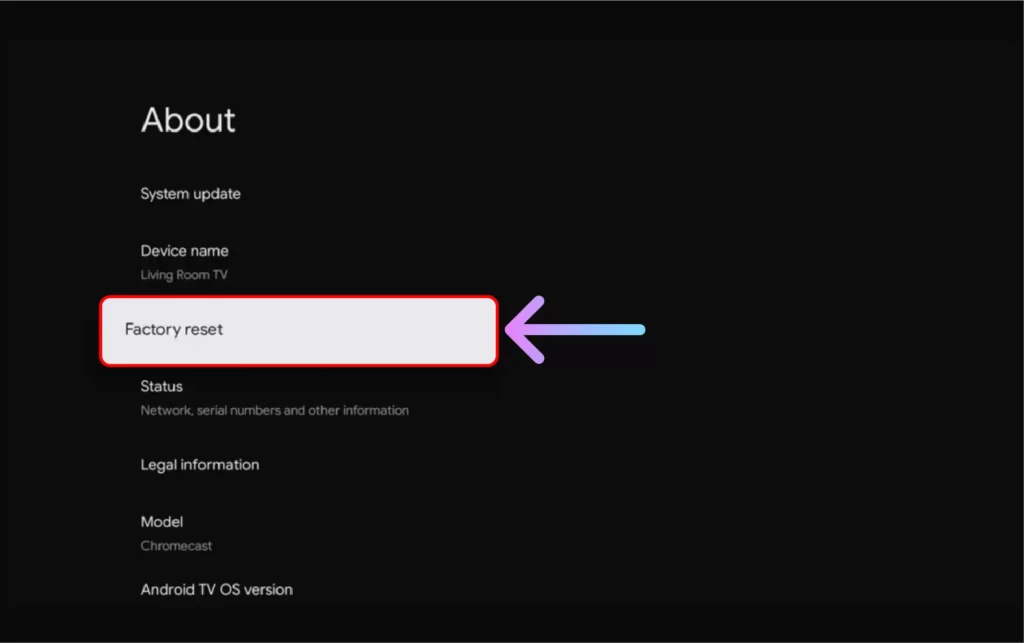 How to Reset JVC TV to Factory Default Settings 2024? Select the Factory Reset option