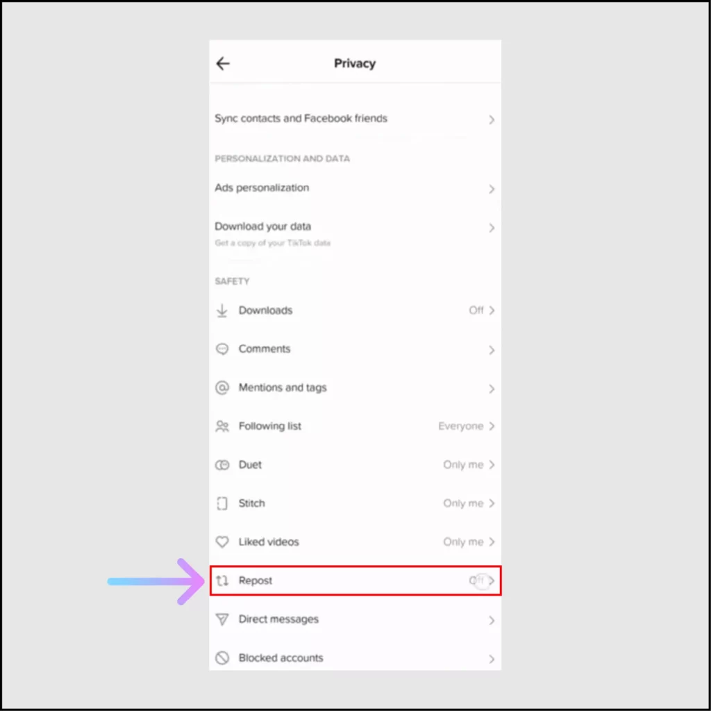 How to Enable/Disable TikTok Repost Feature Private or Public? Tap on Repost option